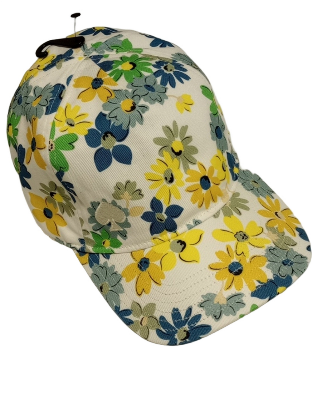 🆕🌼 KATE SPADE OFF WHITE WOMEN'S CAP WITH MULTICOLOR FLORAL DAISY DESIGNS🌼